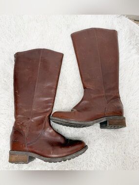 Uggs Women Brown Leather tall knee high Seldon riding boots US 7.5